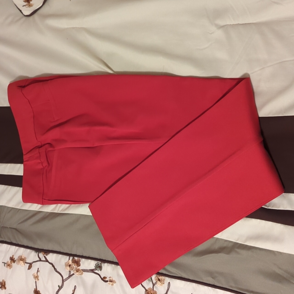 Cato red straight leg ponte knit trouser